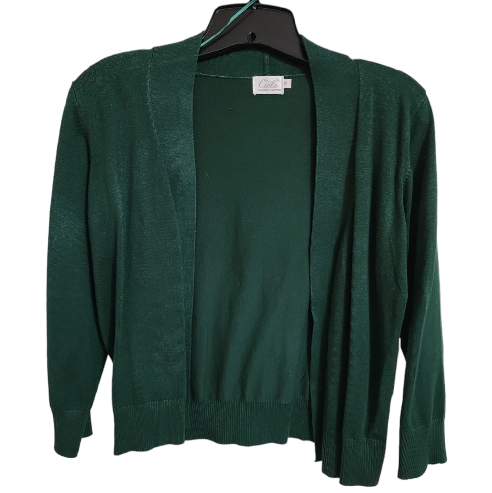 Open Front Cropped Sweater Cardigan Sz M